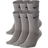 Nike Mens Performance Cotton Cushioned Crew Socks Gray SZ 8-12