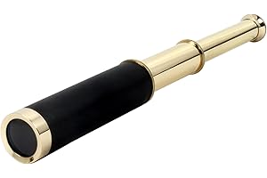 HANDCRAFTED TRADING CO. 12" inch Handheld Nautical Brass Telescope - Pirate Navigation & Gifts