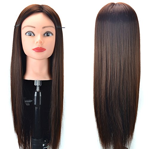 Suppion Hair Styling Wig Practice Training Head Mannequin Hairdressing Long Female Hair (B) - Thumbnail 2