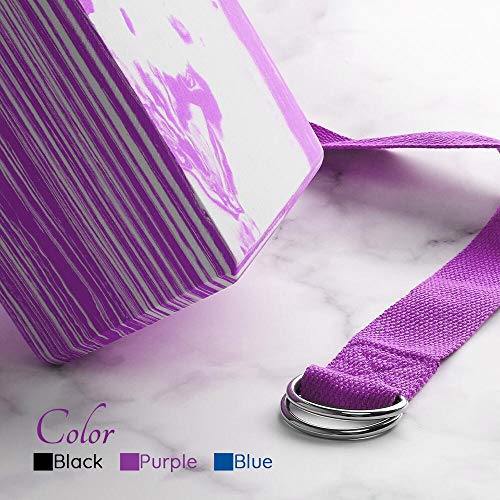 QF-Yoga-Blocks-Plus-Yoga-Strap-with-Metal-D-Ring-9x6x4-2-Pack-Eco-Friendly-EVA-Foam-Block-High-Density-Exercise-Brick-Soft-Non-Slip-Surface-for-Yoga-Pilates-Meditation-Workout-Fitness-Gym