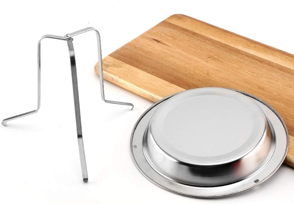 review LOVFASHION Chicken Roaster Rack Beer Can Folding Stainless Steel Vertical Roaster Chicken Holder with Drip Pan for Oven or Barbecue Grill Accessories