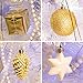 ITART 122ct Christmas Tree Ornaments Decorations Assortment Including Tree Topper Balls Snowflakes Stars Pine Cones Miniature Gift Boxes Tinsel and Beads Garlands Finial (White and Gold)
