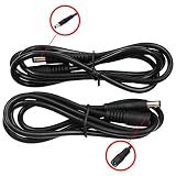 BEKER 2PCS Female to Male 5.52.5MM Plug DC Power Adapter Cable DC Extension Cable 5.5 x 2.5mm Male Plug to 5.5 x 2.5mm Female Adapter Extension Cable 3.3FT/1M
