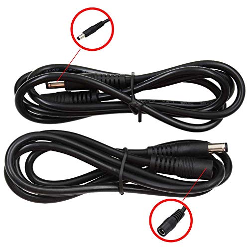 BEKER 2PCS Female to Male 5.52.5MM Plug DC Power Adapter Cable DC Extension Cable 5.5 x 2.5mm Male Plug to 5.5 x 2.5mm Female Adapter Extension Cable 3.3FT/1M