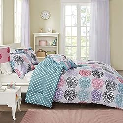 Mi Zone Carly Comforter Set, Doodled Circles Polka