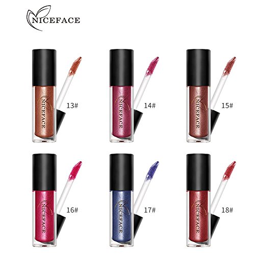 Metallic Lip Gloss,Sunmoot Sexy Lip Lacquer Metallic Eye Shadow Lipstick Cosmetic Makeup (13) - Thumbnail 4