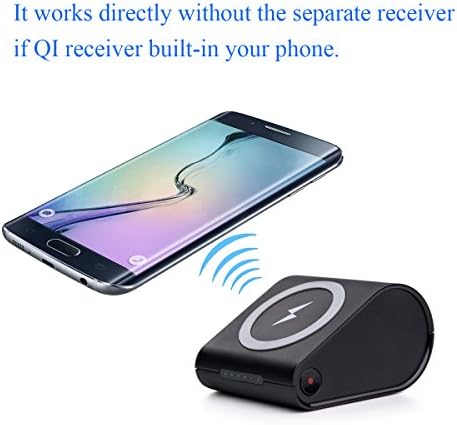 JZBRAIN QI standard 10400 mAh portable wireless charger power bank for iphone ipad Nexus Samsung Galaxy and More (Black)