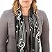 Music Note Scarf Black