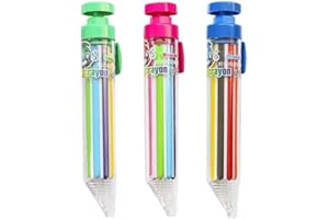 Dreamxue 8-in-1 Multicolor Crayons, 1 Pcs Retractable Crayon Pens, Transparent Barrel Oil Pastel Colored Pencil, 8 Colors Art Graffiti Painting Crayons Pens for Students Kids