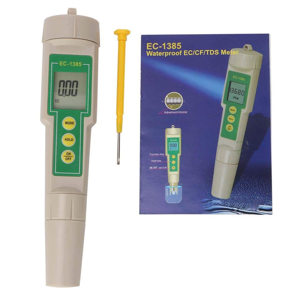 Water Quality Tester,EC1385 PH Meter 3 in1 EC/CF/TDS Tester/Water Quality Conductivity Tester