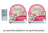 Wilkinson by Schick Quattro for Women Refill Blade Cartridges, 6 Count (2 Packs of 3) w/ Free Loving Care Conditioner Packette
