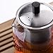 WarmCrystal, Glass Tea Kettle, Stainless Steel Infuser and Removable Filter Spout to Seperate Tea and Water(22 oz)