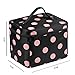 EN'DA professional Big Size Cosmetic Bag for Organize Makeups Travel Makeup Bag with Clear Mirror Single Layer Large Storage Space (Black&Pink)