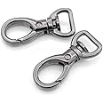 CRAFTMEMORE 2pcs Oval Snap Hooks Heavy Duty Metal Push Gate Swivel Lobster Clasp Keychain Clip Purse Making Accessories SC09 (1/2 Inch, Gunmetal Black)