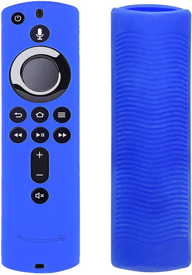 WERONE Silicone Cover/Case for Fire TV 4K/Fire TV (3rd Gen)/Compatible with All-New 2nd Gen Alexa Voice Remote Control (Blue)