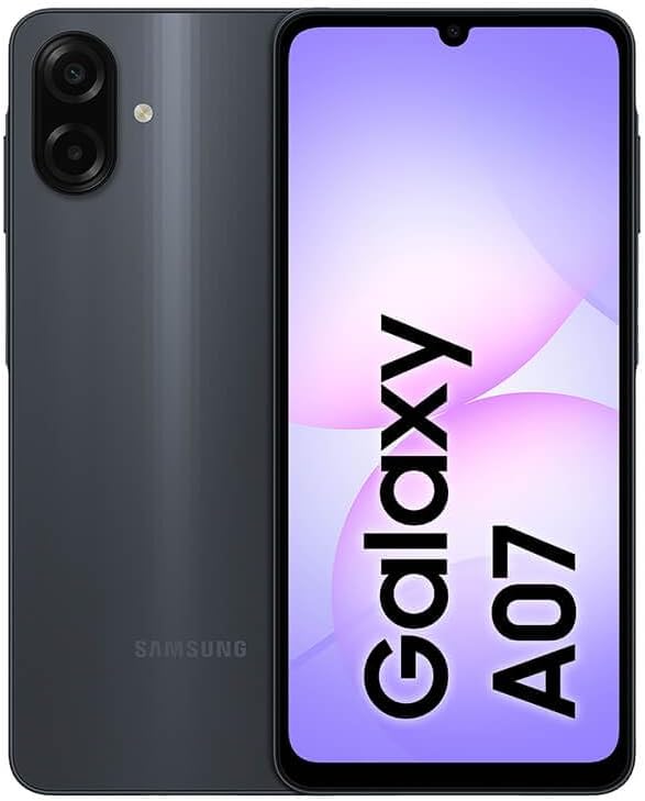 Celular Samsung Galaxy A07 128GB, 4GB, Preto | Tela 6.7", Câm. 50MP