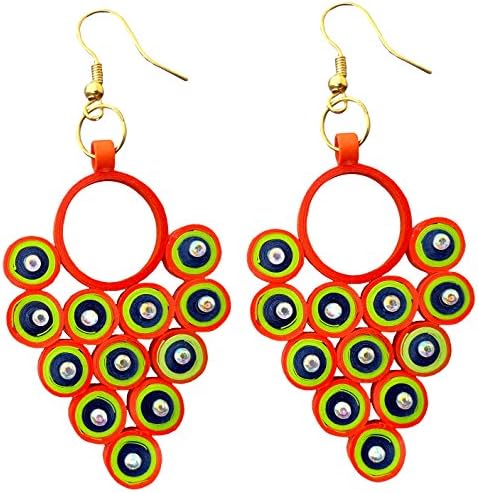 Designer's Collection Paper Quilling Ear Rings for Women-DSERA022