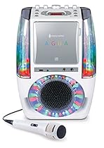 Singing Machine SML605W Agua Dancing Water Fountain Karaoke System with LED Disco Lights & Microphone, White

