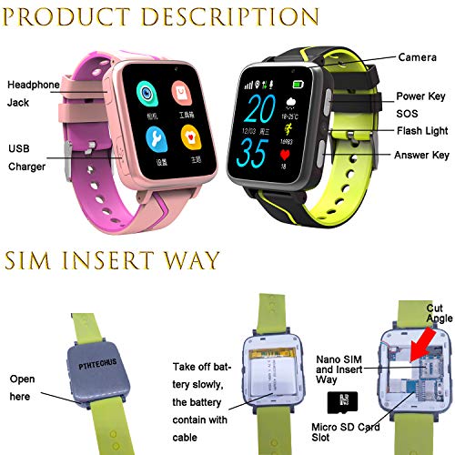 Kids Smart Watch with MP3 Player, Student Music Smartwatch Phone with 2 Way Calls LBS Tracker Camera SOS Flashlight Alarm Clock Sport Wristband Birthday Gifts Watches Compatible with Android iOS