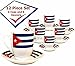Cuban FlagDemitasse Coffee Cups. Set of 6 cups and 6 saucers. 2.5 ounces each