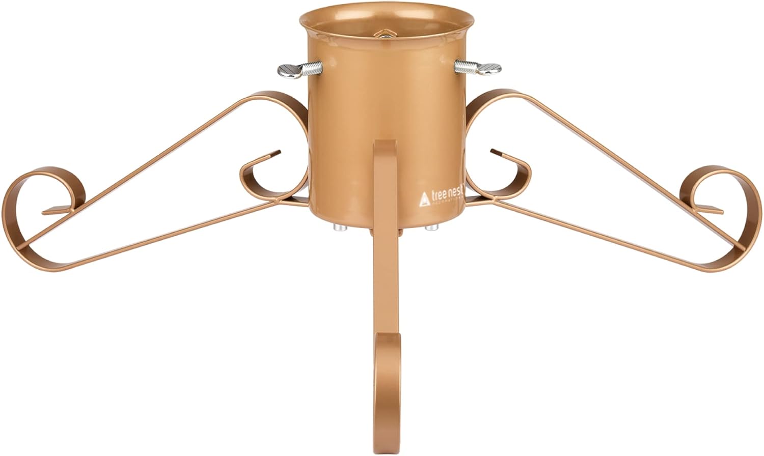 Tree Stands - Tree Nest Christmas Tree Stand Base for Real Trees Elegant Tree Holder up to 7ft Trees Stable for Xmas Tree Decoration no Christmas Tree Collar or Tree Skirt Needed Grace (Gold,Medium)