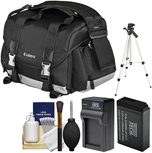 Canon 200DG Digital SLR Camera Case - Gadget Bag with LP-E17 Battery & Charger + Tripod + Cleaning Kit for Rebel SL2, T6s, T6i, T7i, EOS 77D