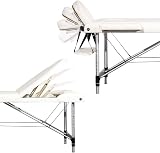 Vesgantti Portable Massage Bed Table 3-Section Aluminium Foldable Beige view 2