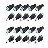 WildHD 10 PAIRS 12V Male+Female 2.1x5.5MM DC Power Connector and Barrel Jack Adapter for CCTV Security Camera
