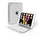 Dansrue Ultra-Slim Keyboard Case for iPad Pro 9.7 / iPad Air 2 Bluetooth Keyboard with 7 Colors LED Backlit (Silver 1)