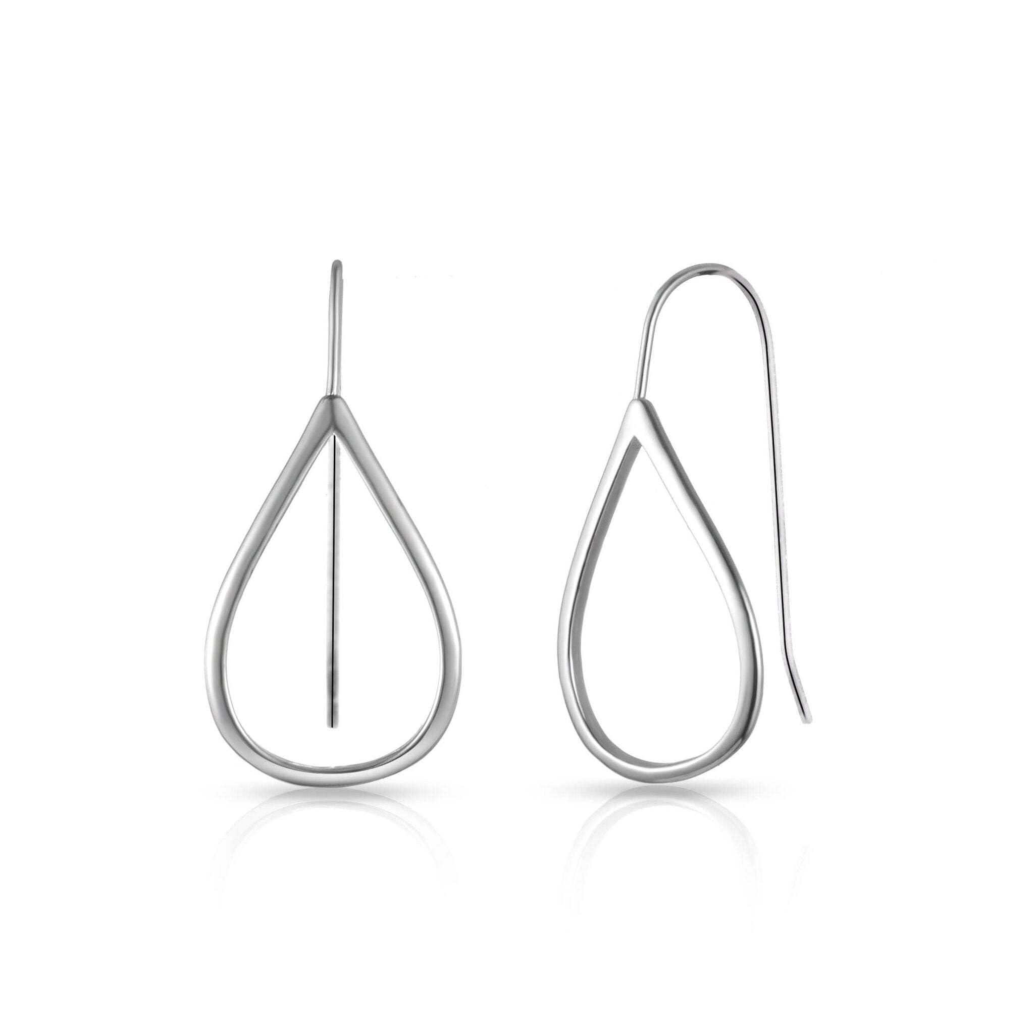 Philip Jones Sterling Silver Open Teardrop Earrings