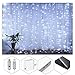Star Solar Lights Outdoor 123LED Solar Powered Curtain Lights for Backyard Garden Patio Home Christmas Holiday Decoration