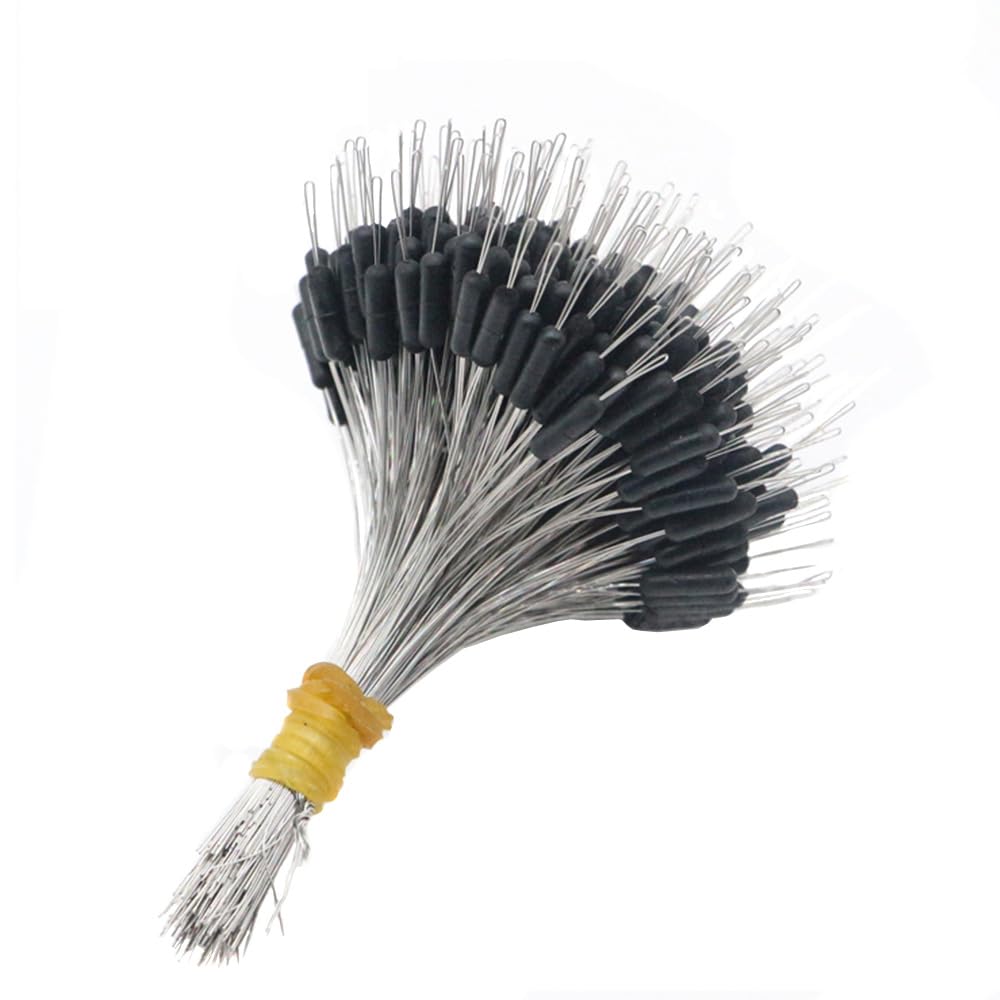300 Pcs Fishing Bobber Stoppers, 50 Groups 6 in 1 Rubber Space Beads Cylindrical Fishing Bobber, Fishing Float Sinker Stops for Rivers Lakes Reservoirs (Size S)