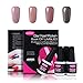 CLAVUZ Soak Of UV LED Gel Nail Polish,4pcs Nude Colors Collection Kit New Start Manicure Nail Art Kits Gift Sets