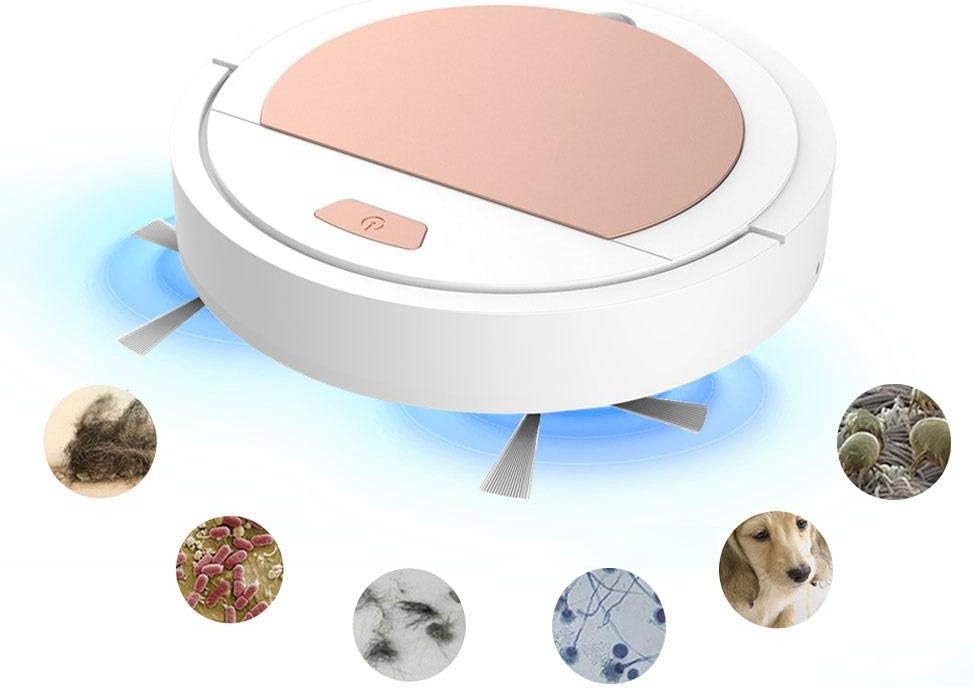 lesgos Smart Robot Vacuum Cleaner, 3-in-1 Quiet Household Automatic Vacuum Cleaner With 1800pa Strong Suction, Anti-Collision Sensor, USB Rechargeable Sweeper & Mop For Pet Hair, Hard Floor, Carpets