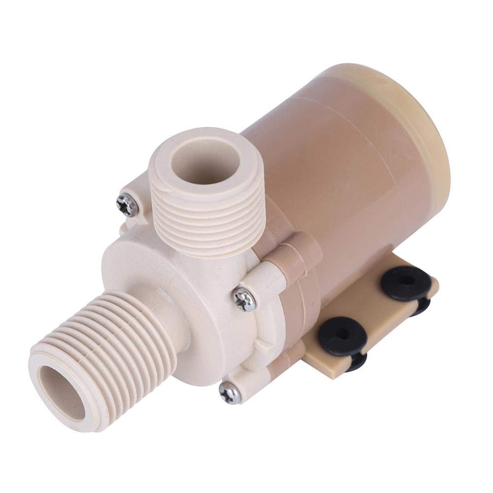 Water Recirculating Pump, Quite 12V DC Solar 100℃ Hot Circulation Water Pump Brushless Motor 1/2" Couplers