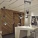 Industrial Vintage Retro Linear Chandelier - LITFAD 35'' Wide Edison Metal Hanging Ceiling Light Gorgeous Pendant Light Island Light Fixture Black Finish with 3 Lights
