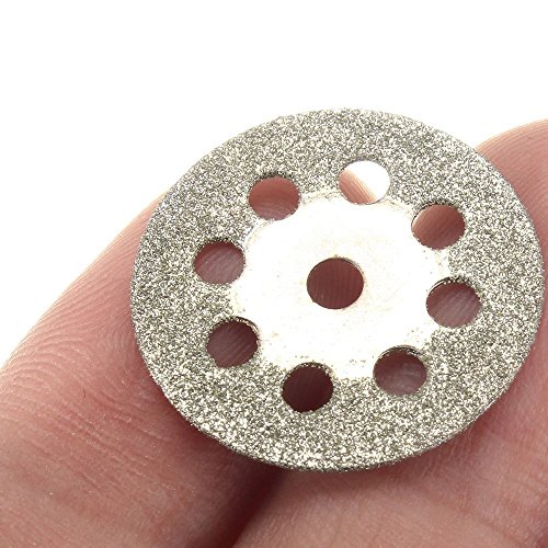 Lukcase 10 pcs Diamond Cutting Wheel Cut Off Discs Coated Rotary Tools W/ Mandrel 25mm for Dremel …