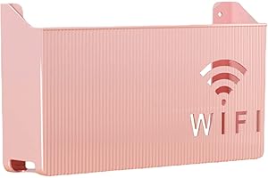 Algado WiFi Router Storage Box,Creative Multi-Function Router Storage Box,No Punching Wall Hanging Router Hider Box for Home Office Use