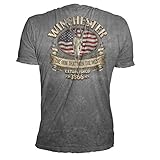Winchester Official Men's Limited Edition Southern Rebel Skull Graphic Short Sleeve T-Shirt (XXL, Charcoal Mineral Wash)