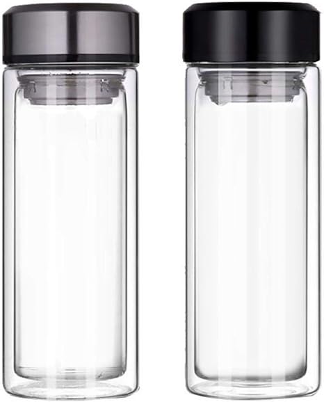 Amazon 3ml 二重ガラス水筒 タンブラー ポータブル 蓋付き ウォーターカップ 耐熱 ホウケイ酸ガラス 透明 保温保冷 男女兼用 贈り物 直飲み 水筒 マグボトル オンライン通販