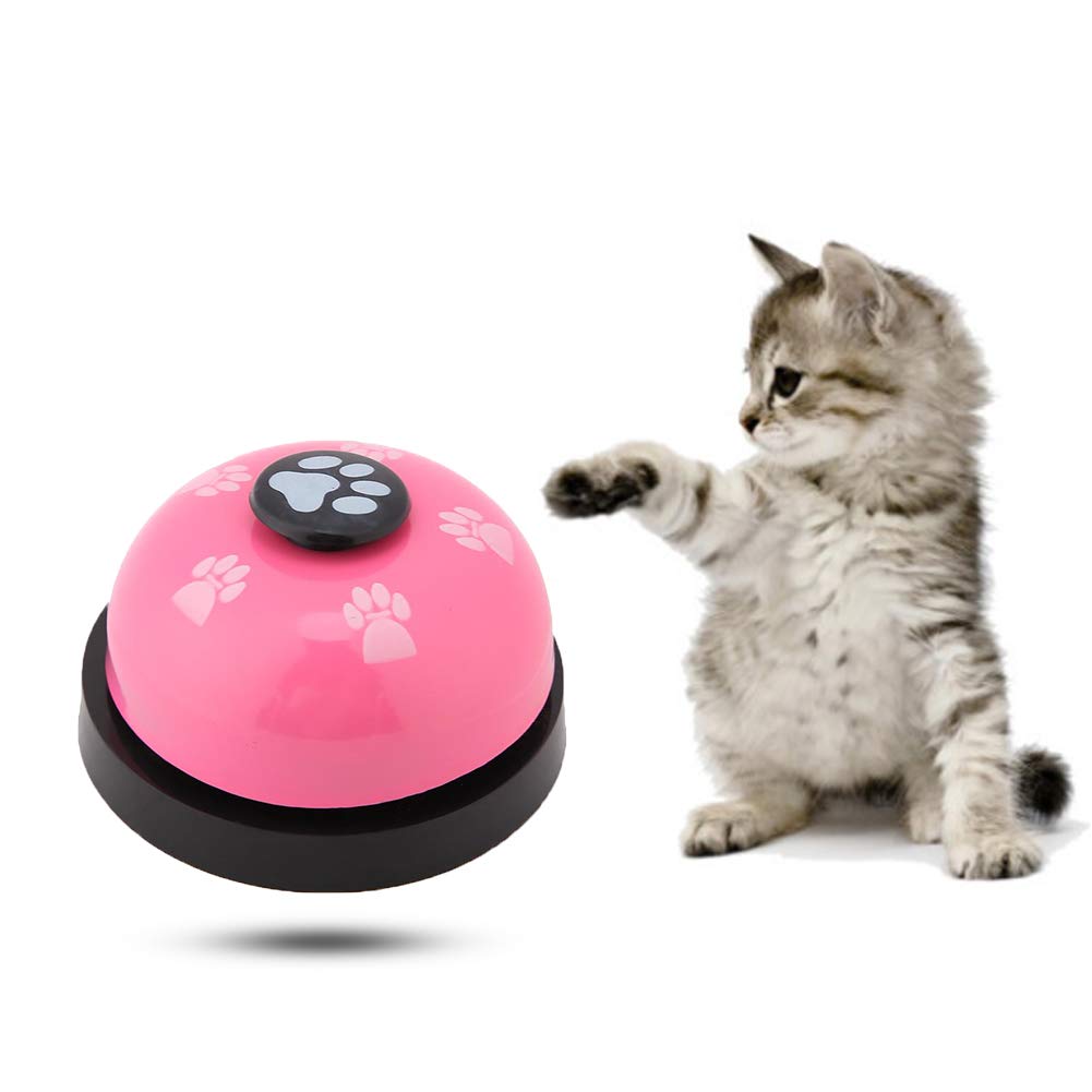 Smandy Dog Door Bell and Press Bell Pet Training Press Bell Iron Sturdy Pet Bell Desk Bell Call Bell for Dog Toilet Training Bell Interaction Bell (Pink)
