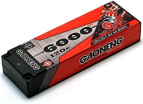 GNB 6000mah 2s 7.4v 120c 5mm bullet Lipo Battery Hard Case with Universal Plug