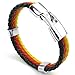 KONOV Mens Womens Feather Bracelet, German Germany Flag Cuff Bangle, Black Red Yellow, 8