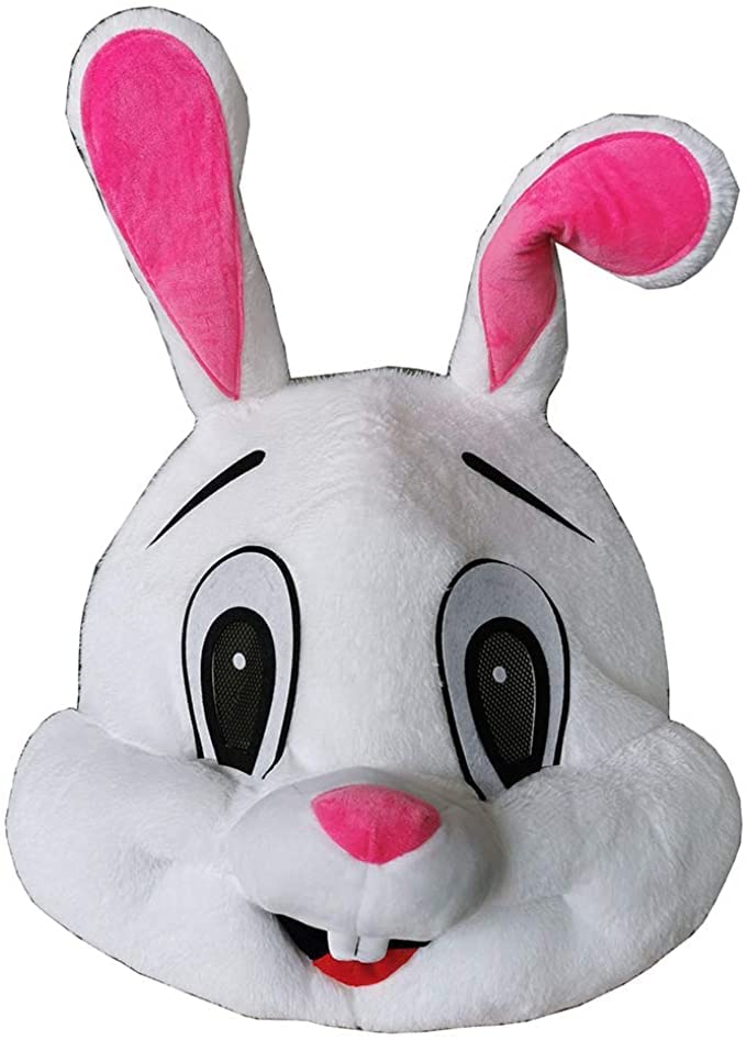 MatGui Easter Rabbit Party Costume - Plush Bugs Bunny Costume Mask - Adult Unisex - Animal Theme