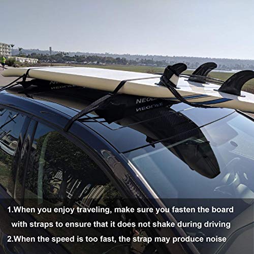 Neolife Soft Roof Rack Pads with Single WrapRax Straps for Surfboard