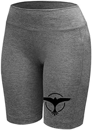 Sysuser Women's Tiesto Logo Bird Mid Thigh Yoga Workout Legging Shorts