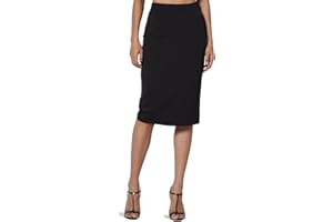 TheMogan Women's Office Ponte Stretch Knit Elastic High Waist Knee Pencil Midi Skirt