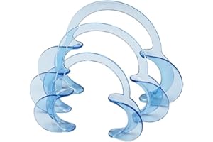 Impressive Smile Dental Cheek Retractor Mouth Opener for Teeth Whitening Clear Blue C-Shape (Size S, M, L Pack of 3)