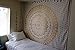 Popular Handicrafts Th566 Twin Original Gold Ombre Tapestry Indian Mandala Wall Art, Hippie Tapestry Wall Hangings, Bohemian Bedspread with Metallic Shine (215x140) cms