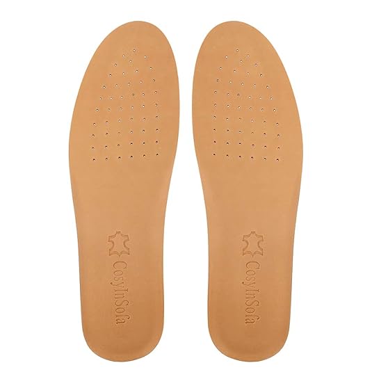 COSYINSOFA Leder Einlegesohlen, Stoßdämpfungs Leder Einlegesohlen für Männer und Frauen, ultradünne, weiche und komfortable E